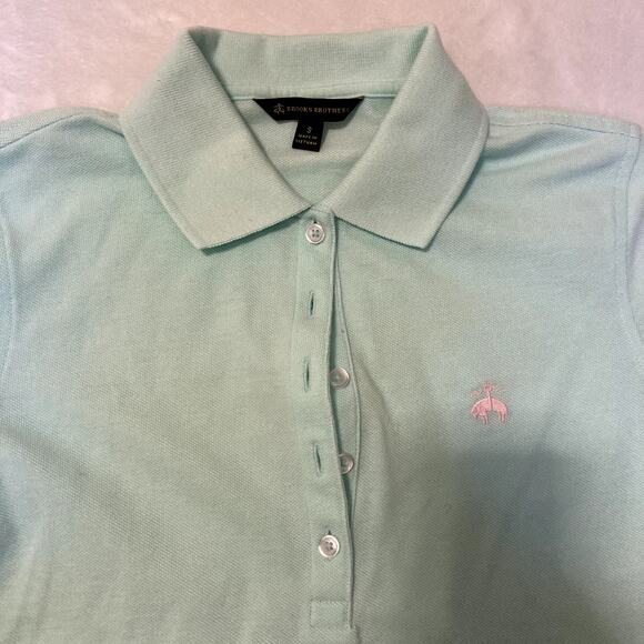 Brooks Brothers Women Sz S Teal Performance Polo Shirt - Picture 3 of 8